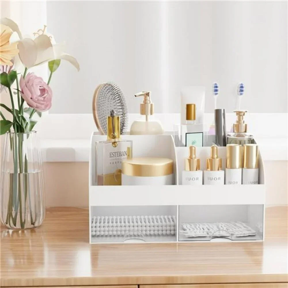 Makeup Organizer with Drawers Vanity Skincare Storage Cosmetic Holder Box